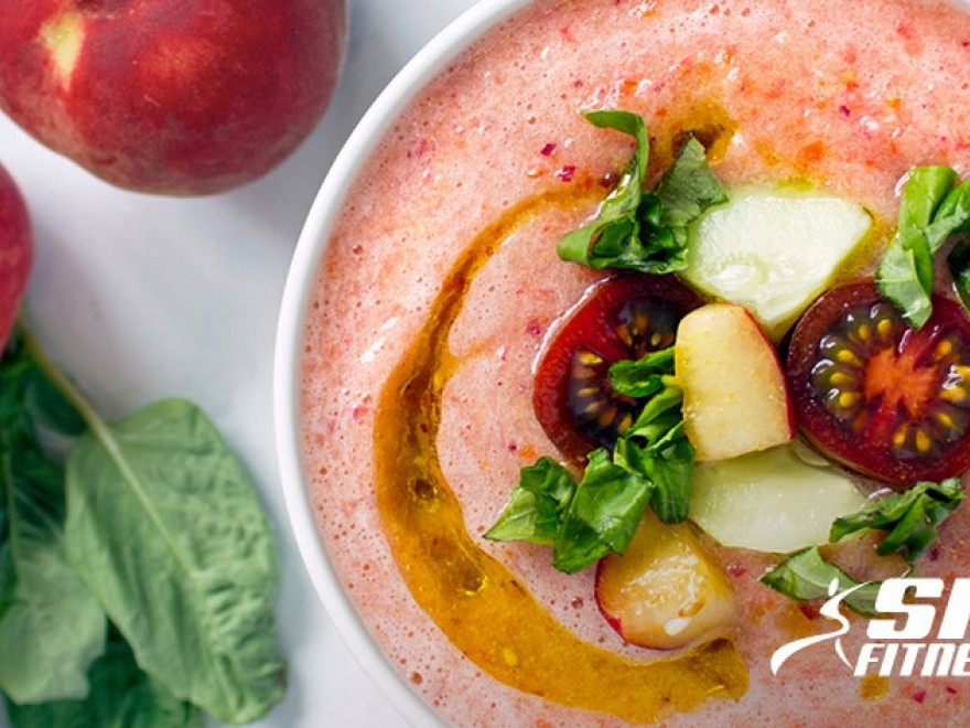  Roasted Peach and Tomato Gazpacho