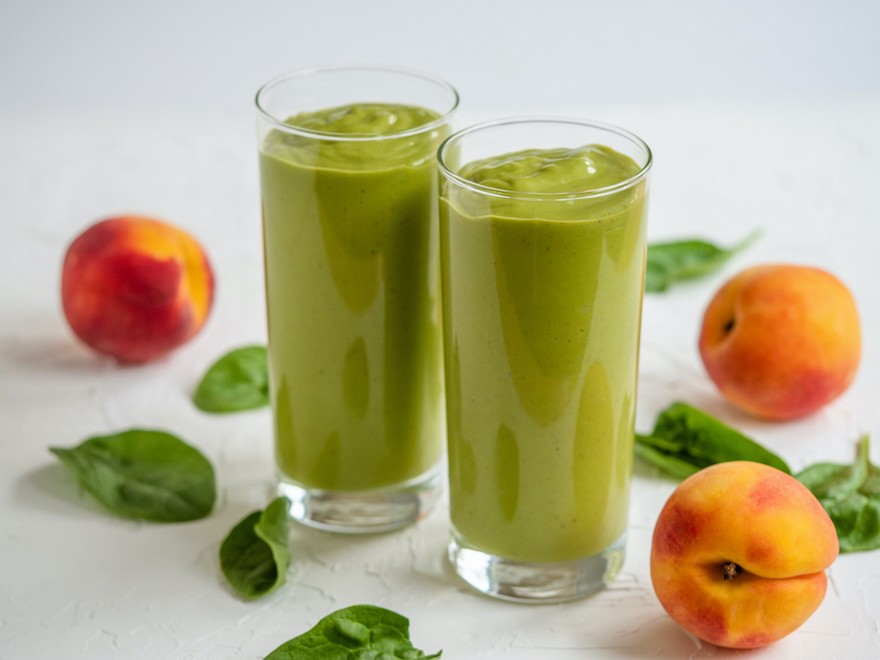  Peach Ginger Kale Protein Smoothie